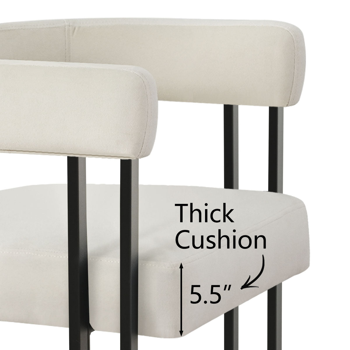 Mia 24" Modern Velvet Counter Stool with Arms (1-piece)