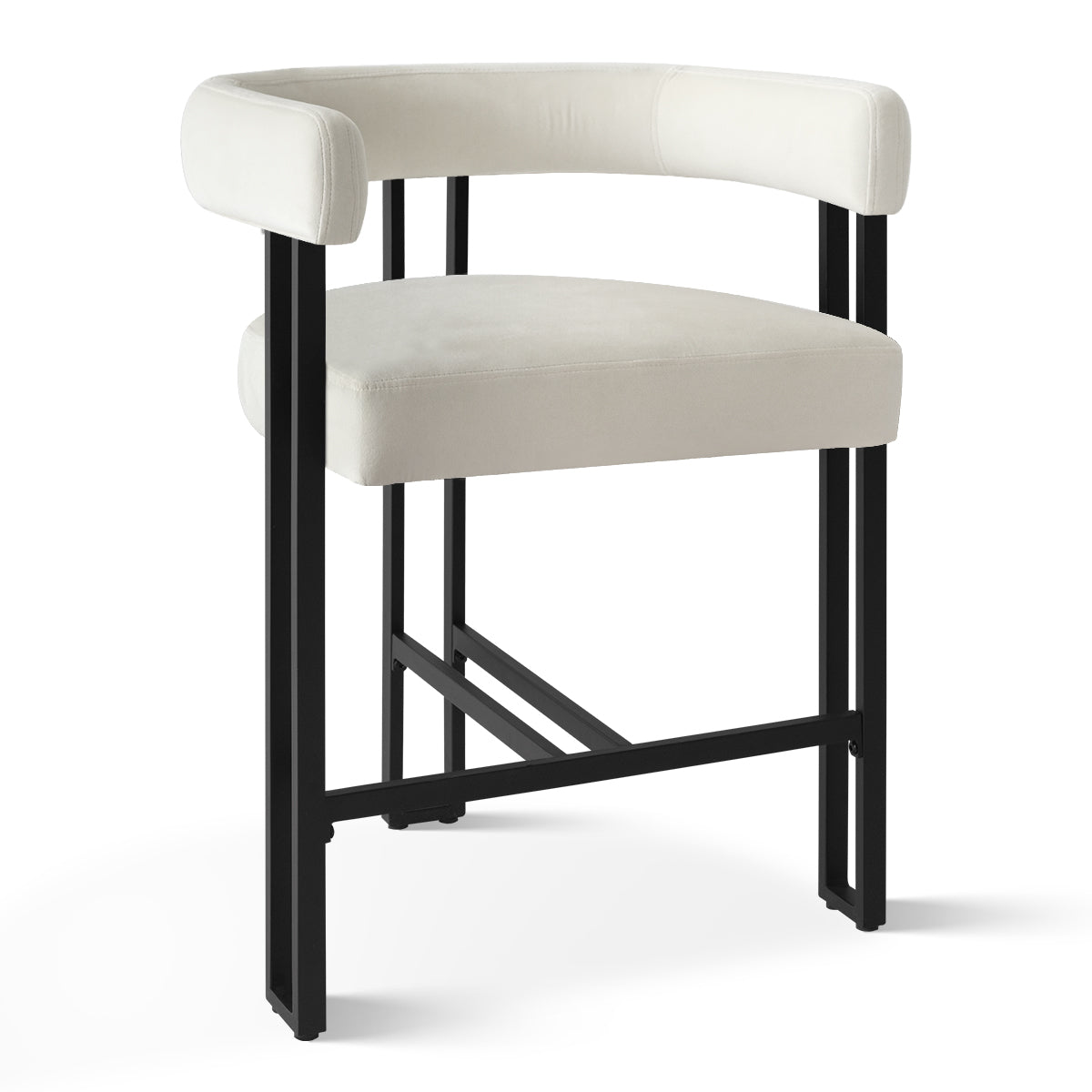 Mia 24" Modern Velvet Counter Stool with Arms (1-piece)