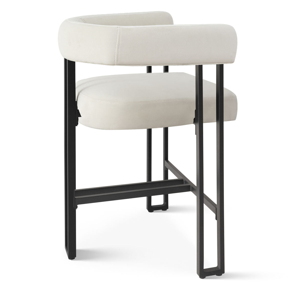 Mia 24" Modern Velvet Counter Stool with Arms (1-piece)