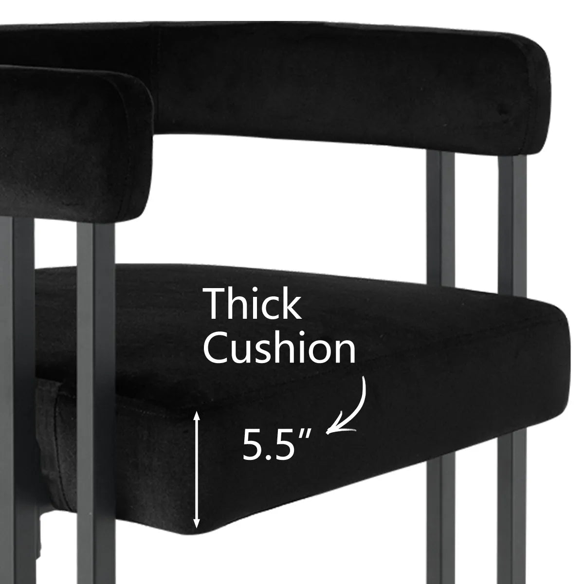 Mia 24" Modern Velvet Counter Stool with Arms (Set of 2)