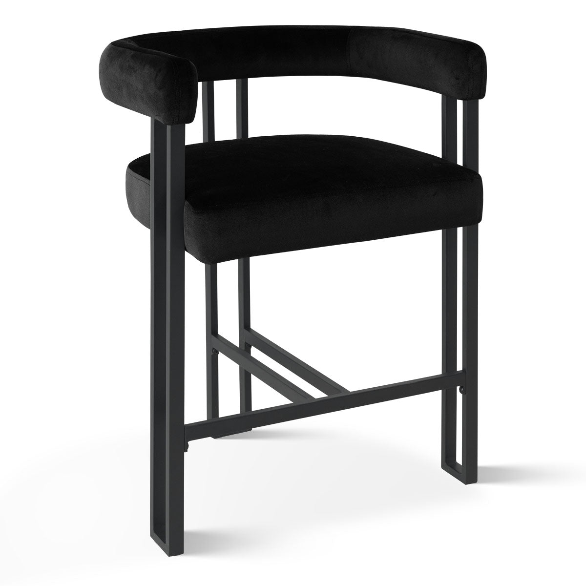 Mia 24" Modern Velvet Counter Stool with Arms (Set of 4)