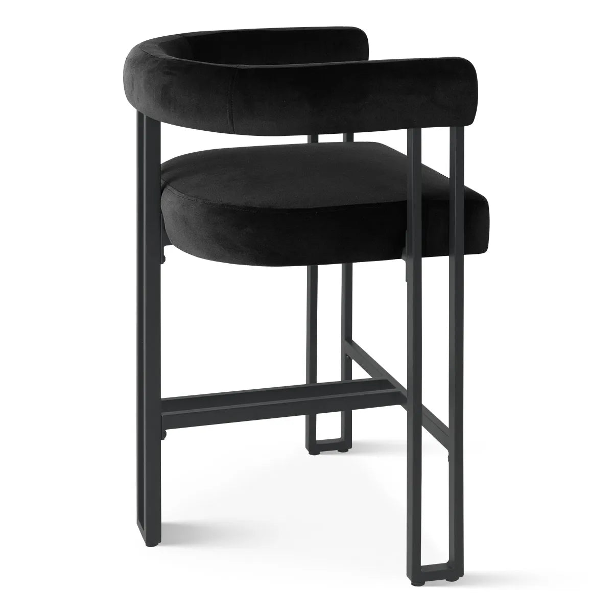 Mia 24" Modern Velvet Counter Stool with Arms (Set of 2)