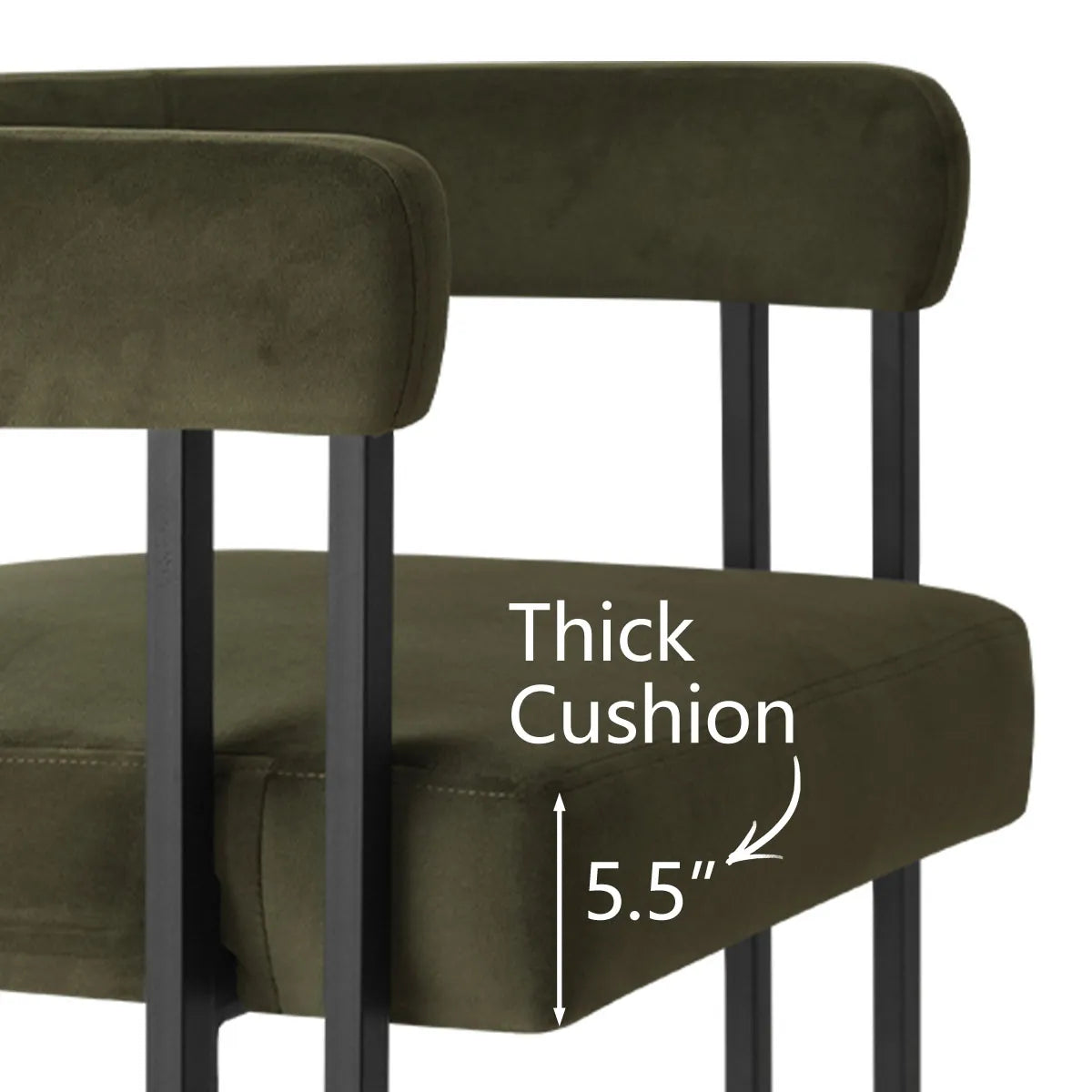 Mia 24" Modern Velvet Counter Stool with Arms (Set of 2)