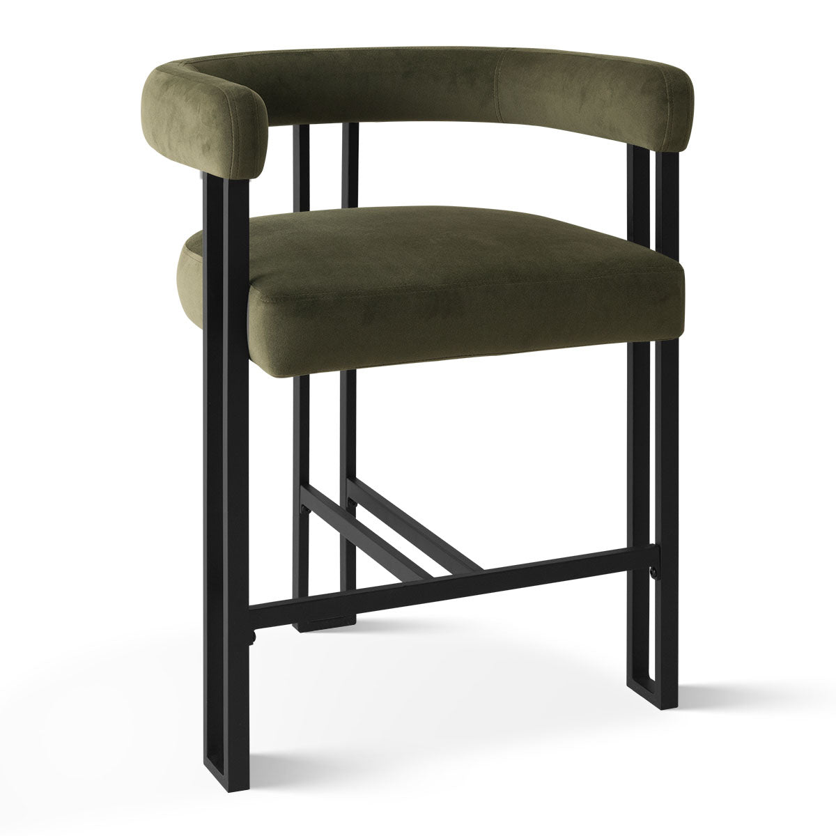 Mia 24" Modern Velvet Counter Stool with Arms (Set of 4)