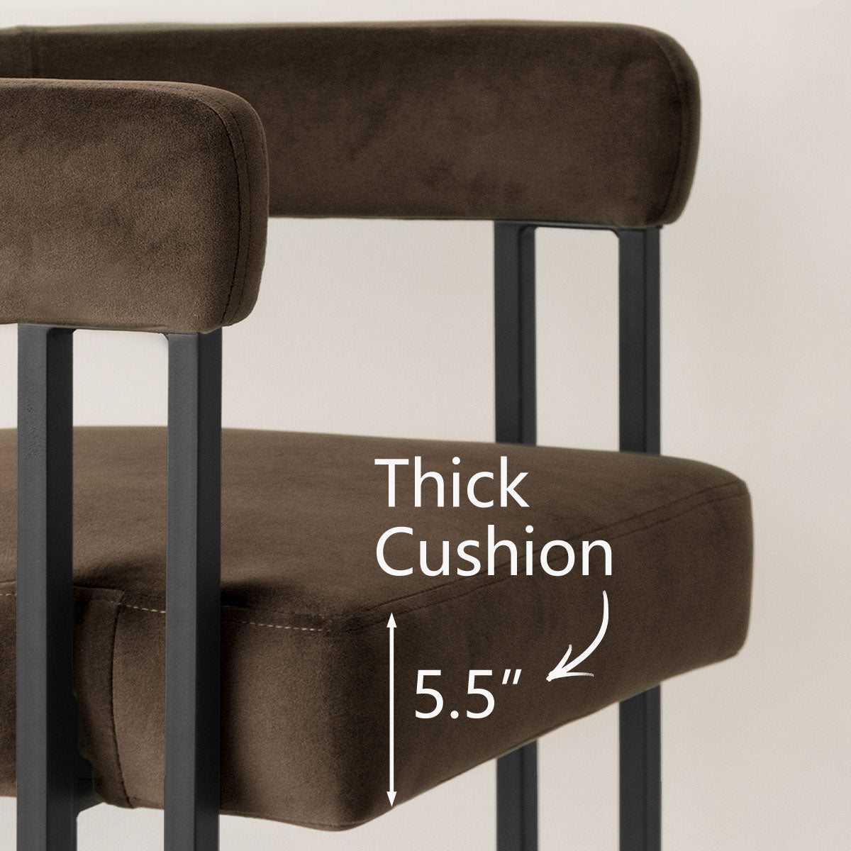 Mia 24" Modern Velvet Counter Stool with Arms (1-piece)