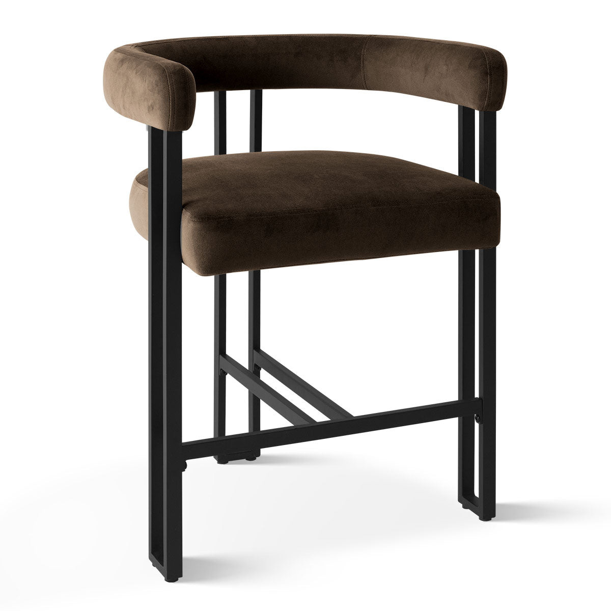 Mia 24" Modern Velvet Counter Stool with Arms (1-piece)