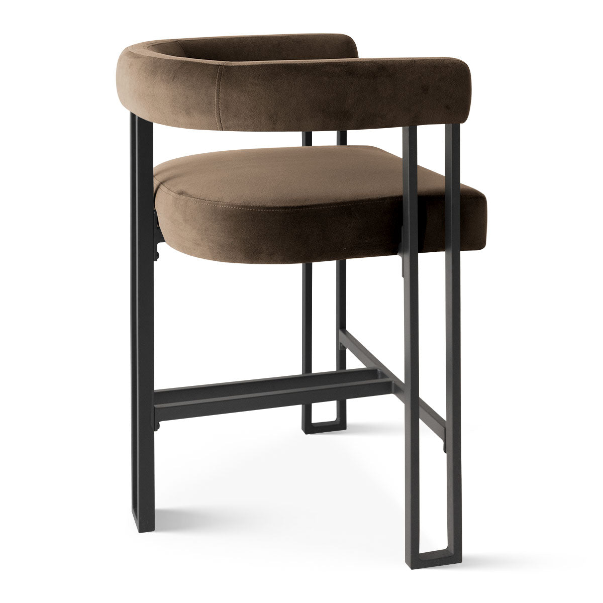 Mia 24" Modern Velvet Counter Stool with Arms (Set of 4)