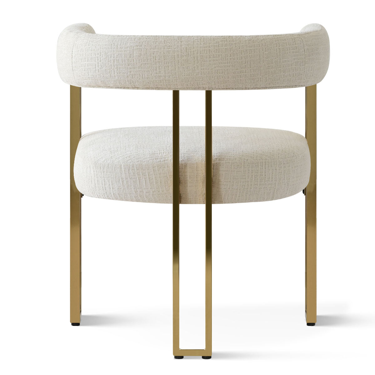 Mia 24" Modern Gold Chenille Dining Chair with Arms (Set of 6)