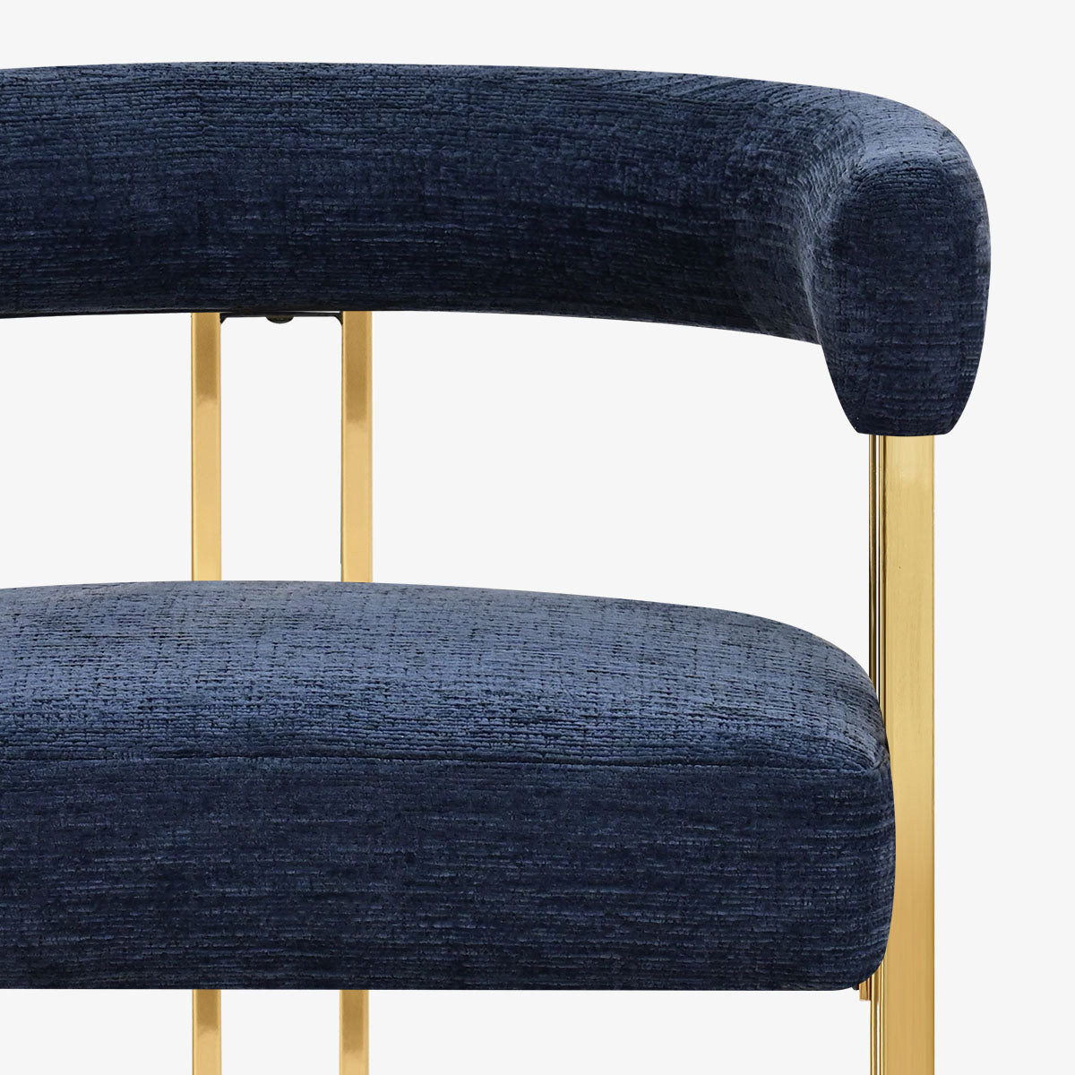 Mia 24" Modern Gold Chenille Dining Chair with Arms (Set of 6)