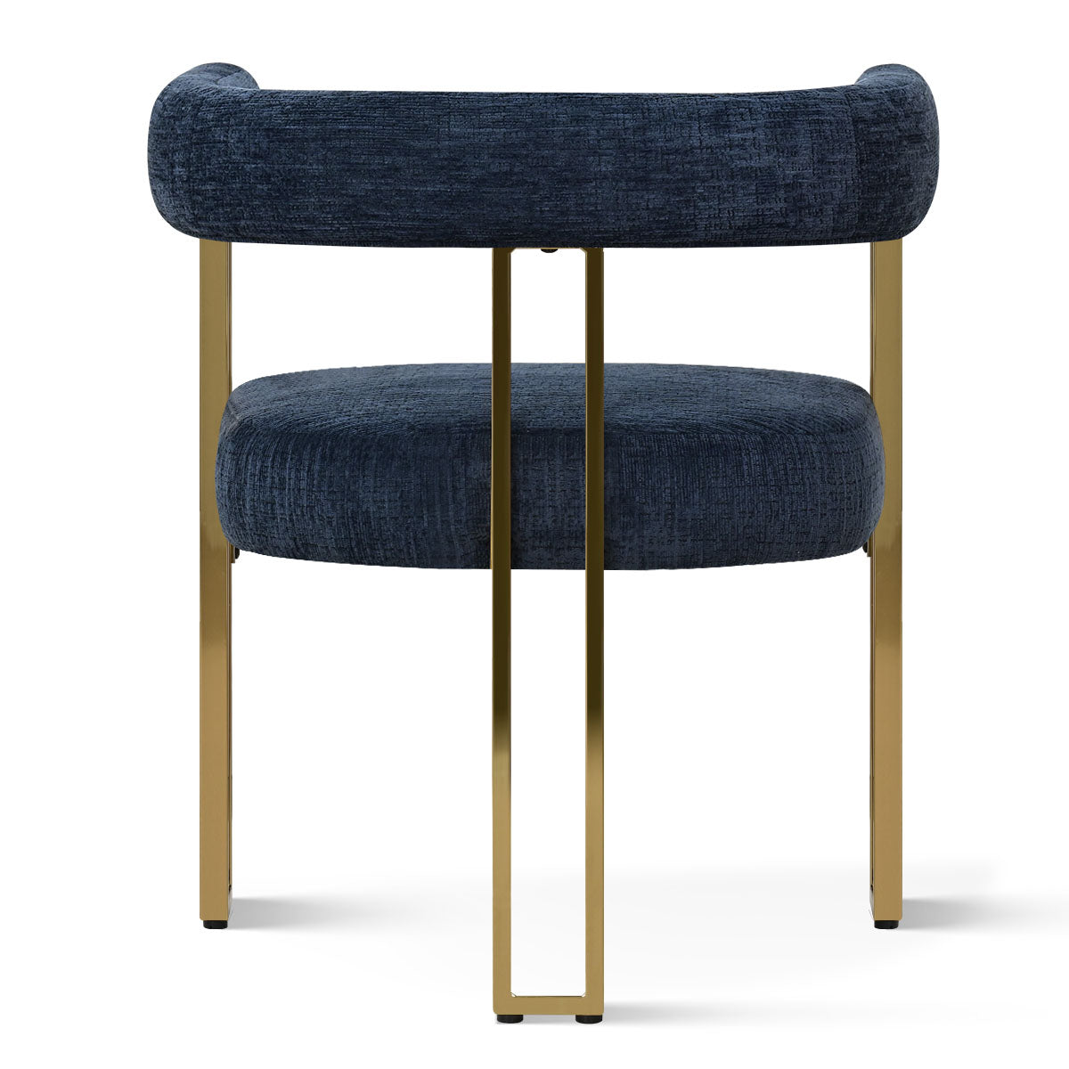 Mia 24" Modern Gold Chenille Dining Chair with Arms (Set of 6)