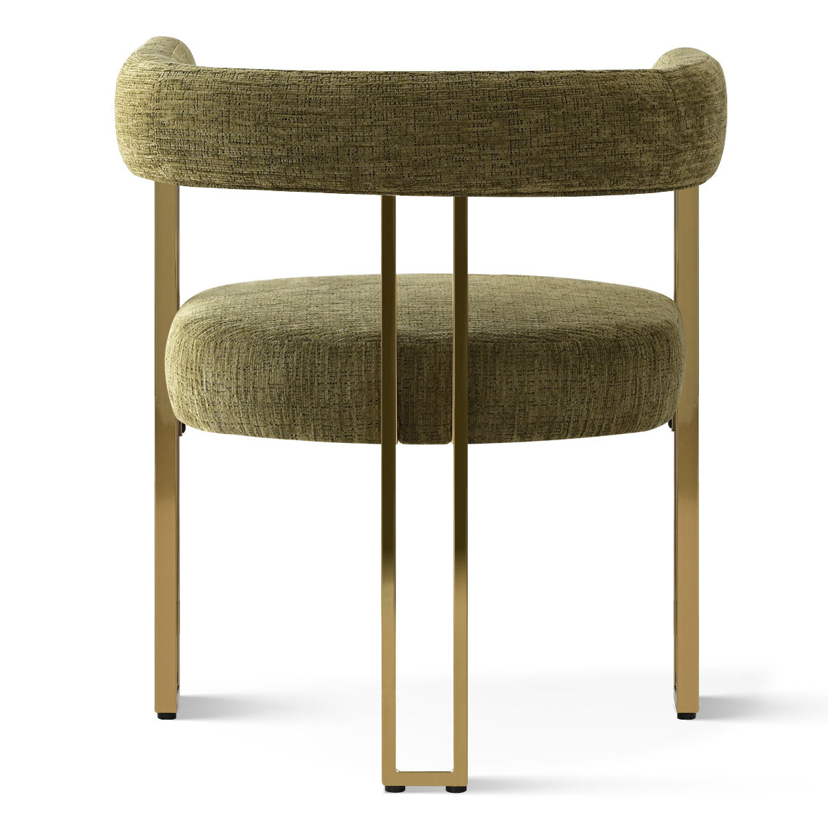 Mia 24" Modern Gold Chenille Dining Chair with Arms (Set of 6)
