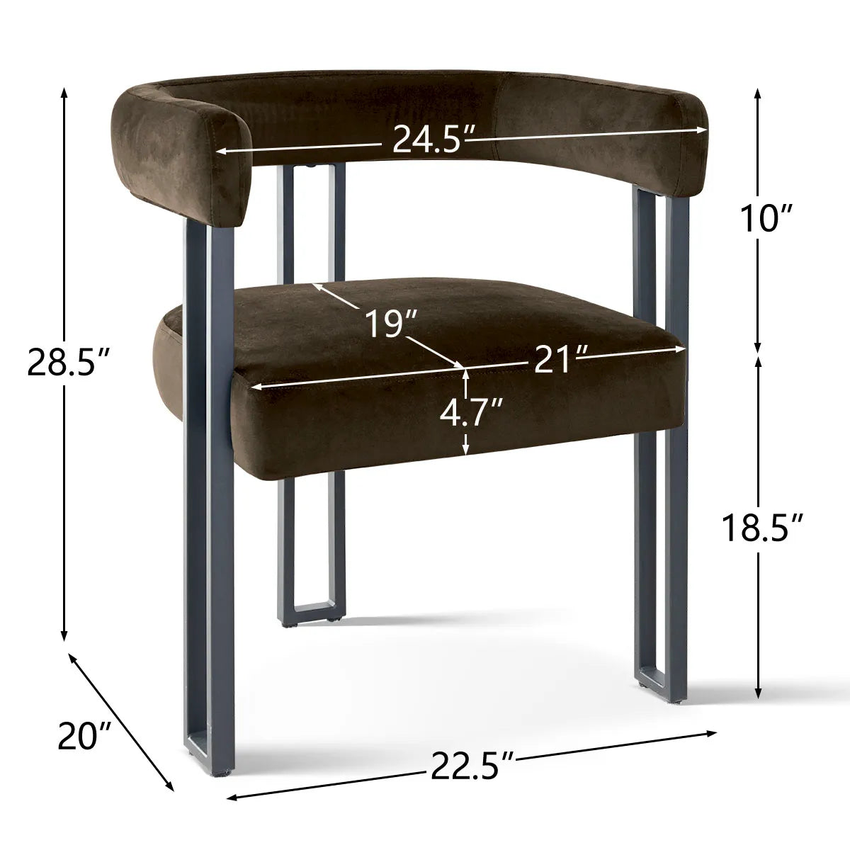 Mia Velvet Dining Chair with Arms (Set of 2)