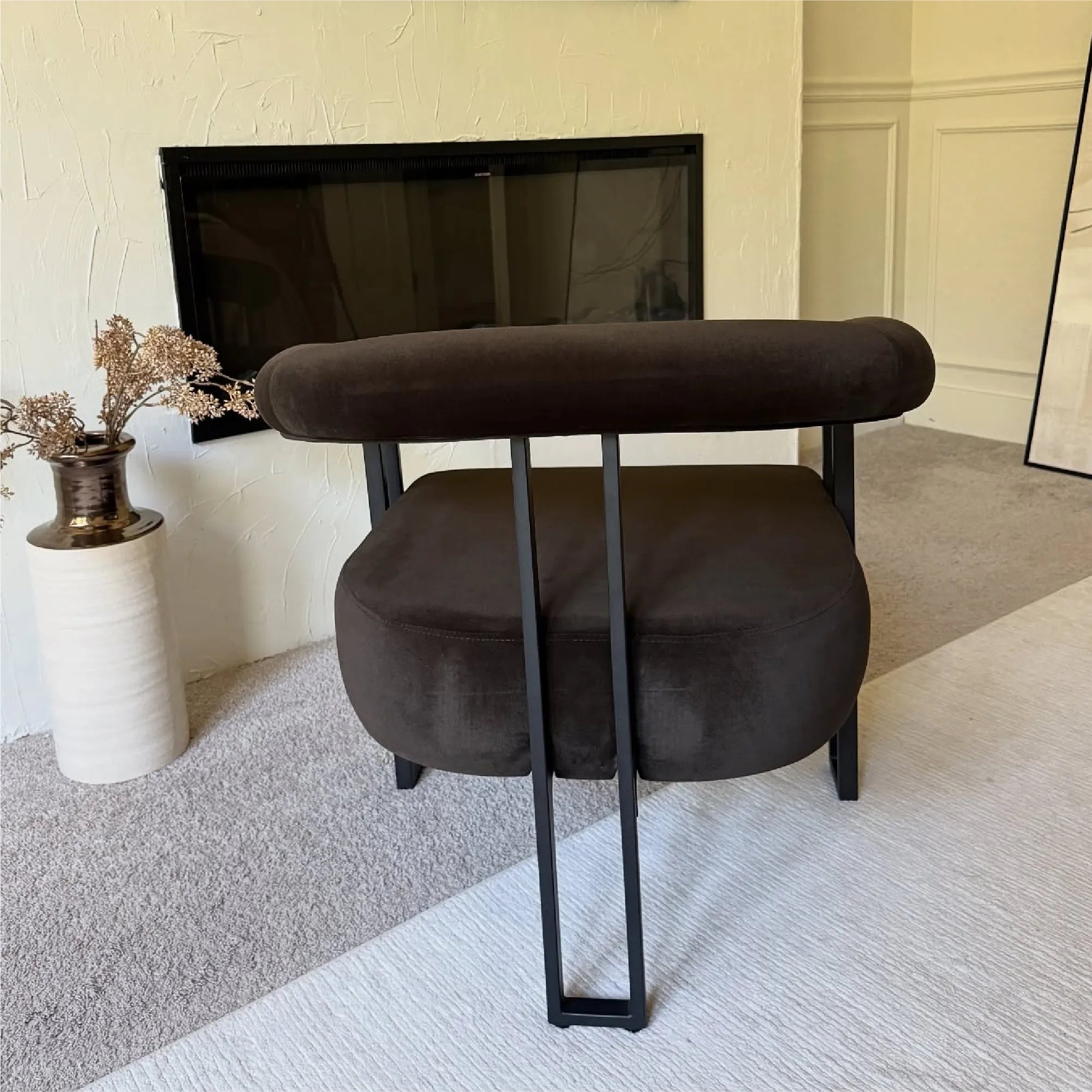Mia Modern Velvet Accent Chair with Arms (Set of 2)