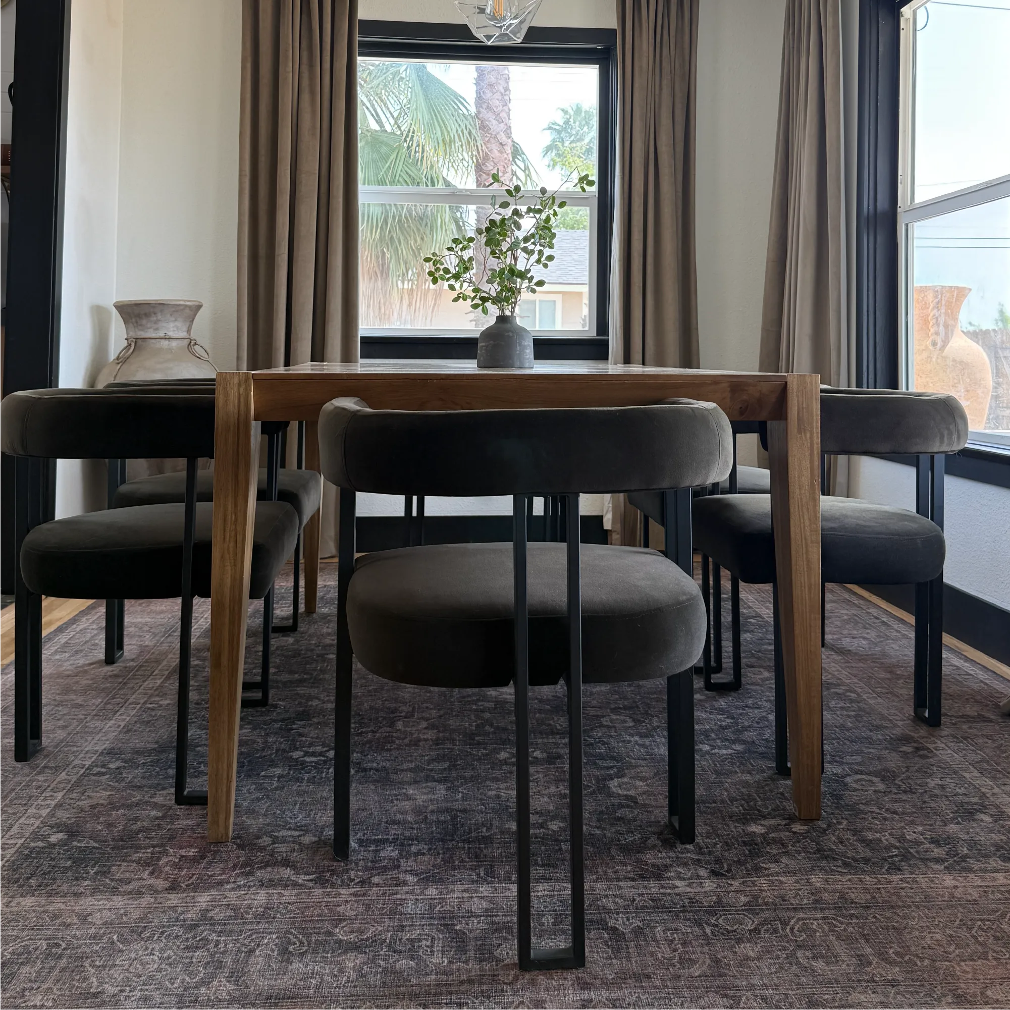 Mia Velvet Dining Chair with Arms (Set of 2)