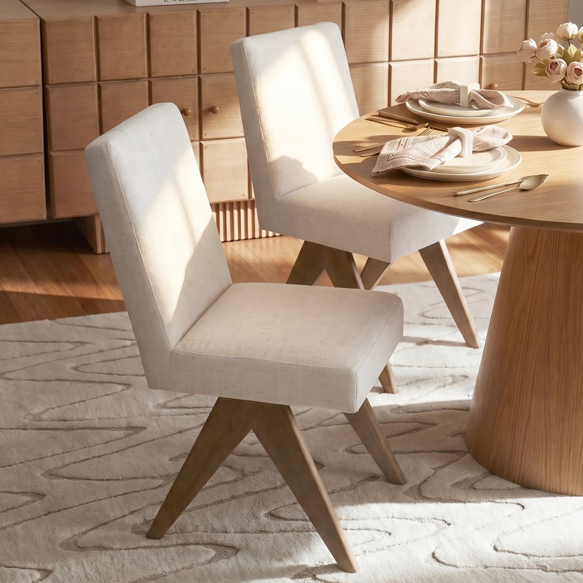Morgan Mid-Century Upholstered Dining Chair (Set of 2)