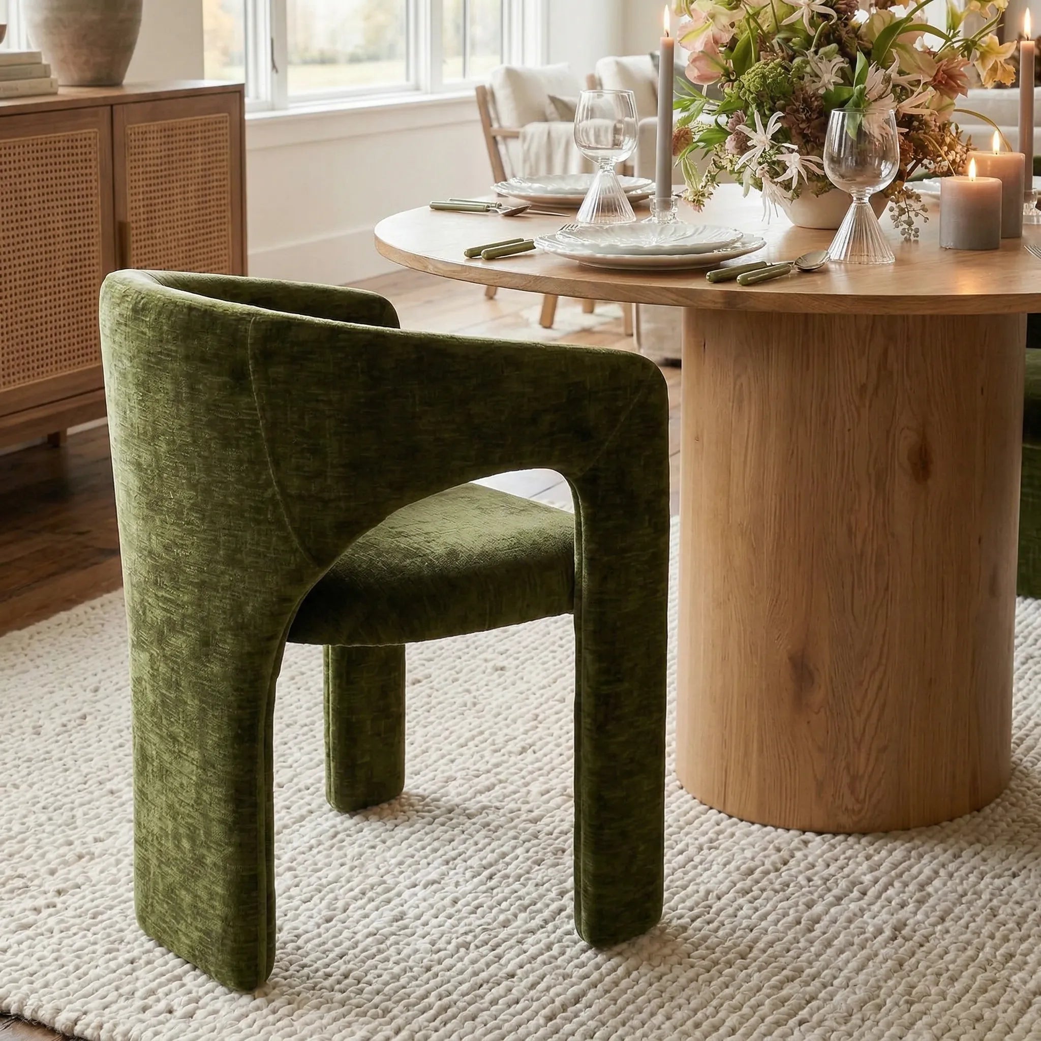 Musk & Khloe 41.5" Round Dining Table Set for 4 (5-Piece)