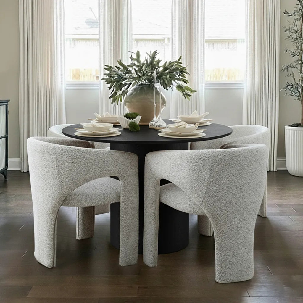 Musk & Khloe 41.5" Round Dining Table Set for 4 (5-Piece)