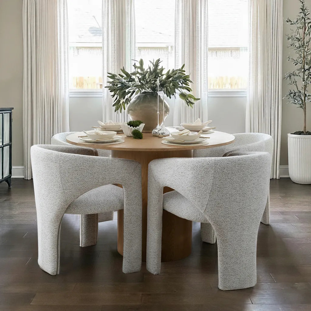 Musk & Khloe 41.5" Round Dining Table Set for 4 (5-Piece)