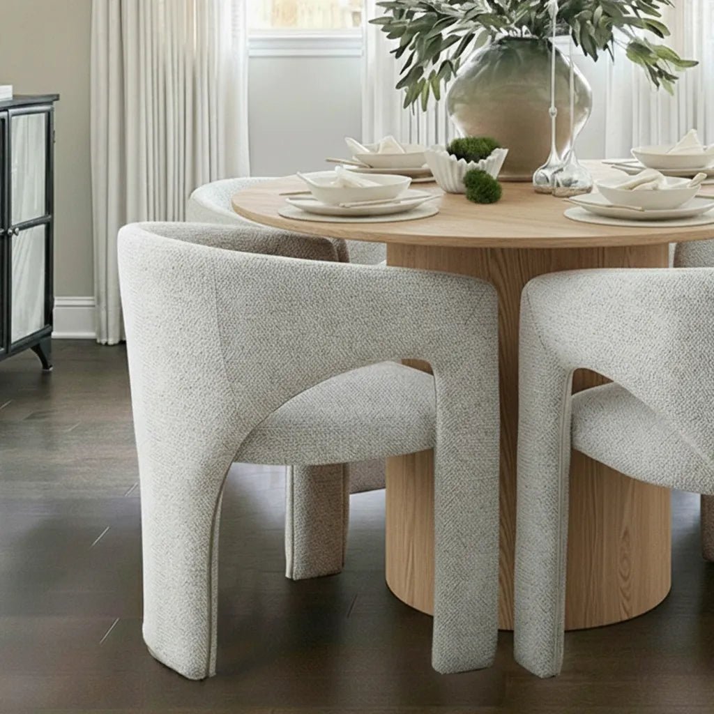 Musk & Khloe 41.5" Round Dining Table Set for 4 (5-Piece)