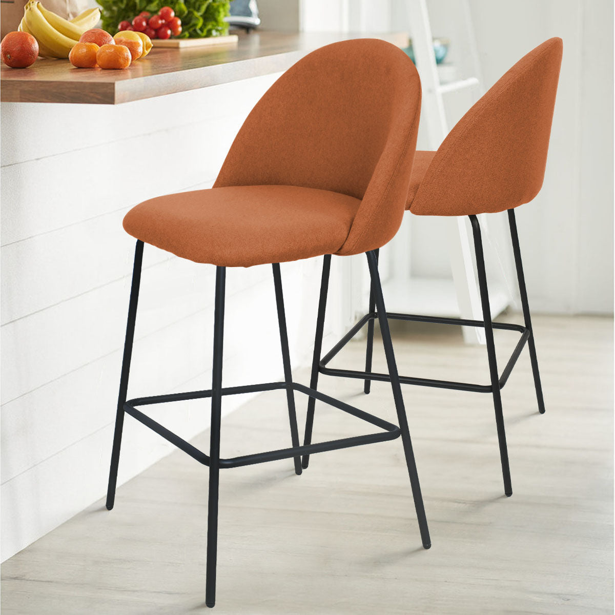 [Closeout-Only 129.99$]Nano 25'' Upholstered Low Back Counter Stool (Set of 2)