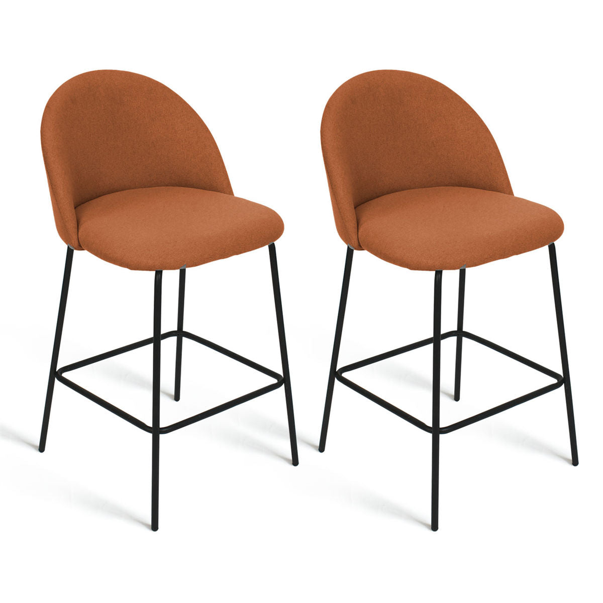 [Closeout-Only 129.99$]Nano 25'' Upholstered Low Back Counter Stool (Set of 2)