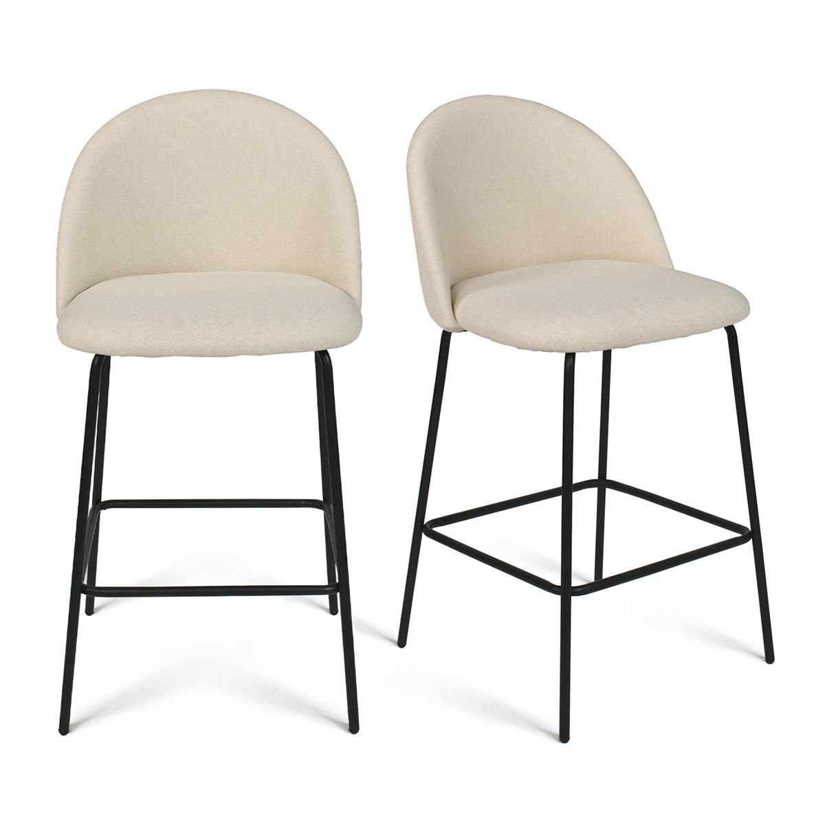[Closeout-Only 129.99$]Nano 25'' Upholstered Low Back Counter Stool (Set of 2)