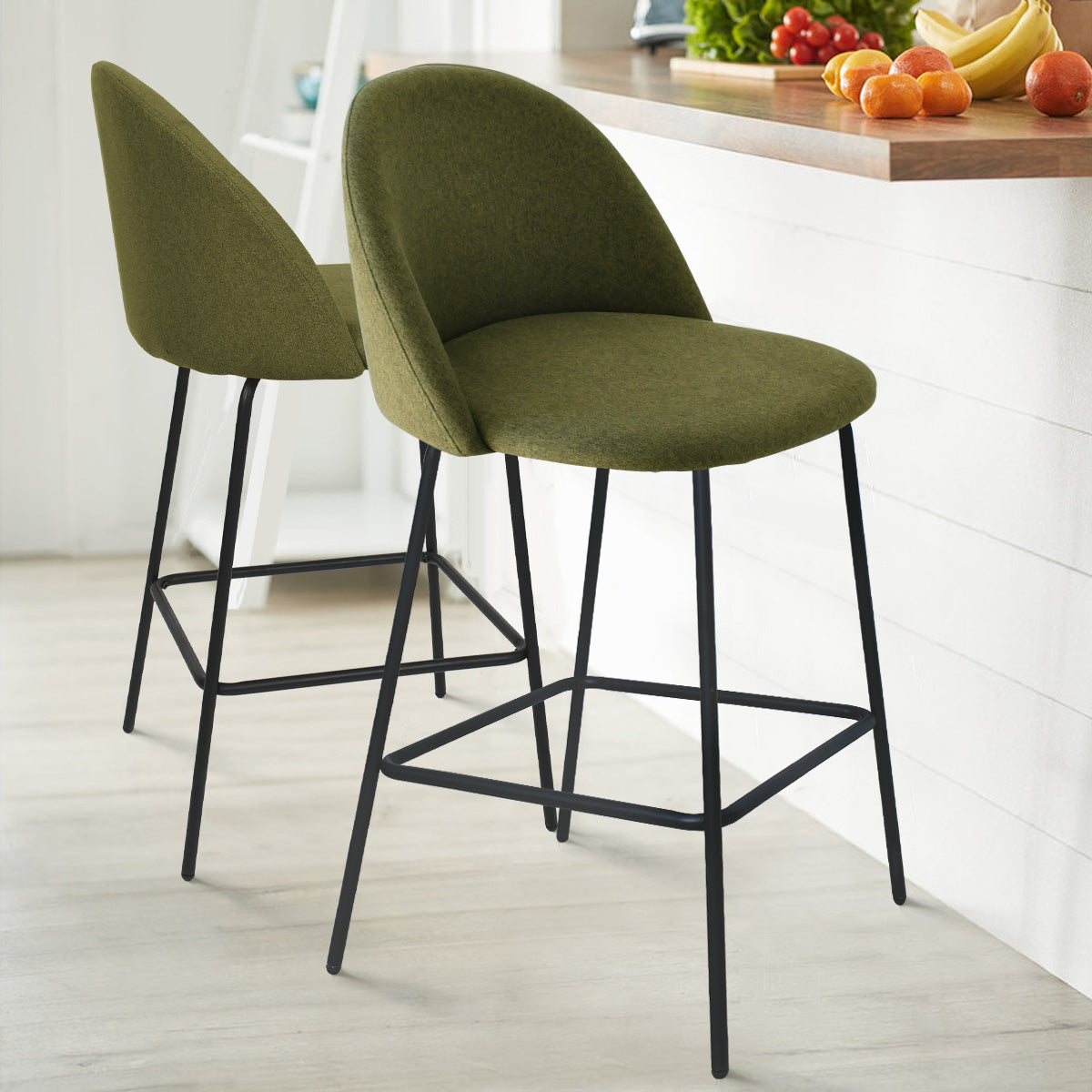 [Closeout-Only 129.99$]Nano 25'' Upholstered Low Back Counter Stool (Set of 2)