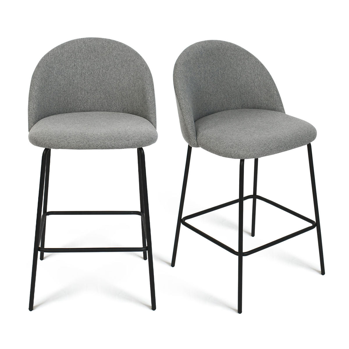 [Closeout-Only 129.99$]Nano 25'' Upholstered Low Back Counter Stool (Set of 2)