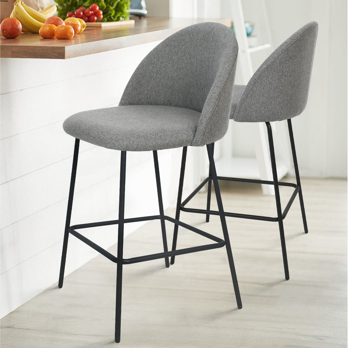 [Closeout-Only 129.99$]Nano 25'' Upholstered Low Back Counter Stool (Set of 2)