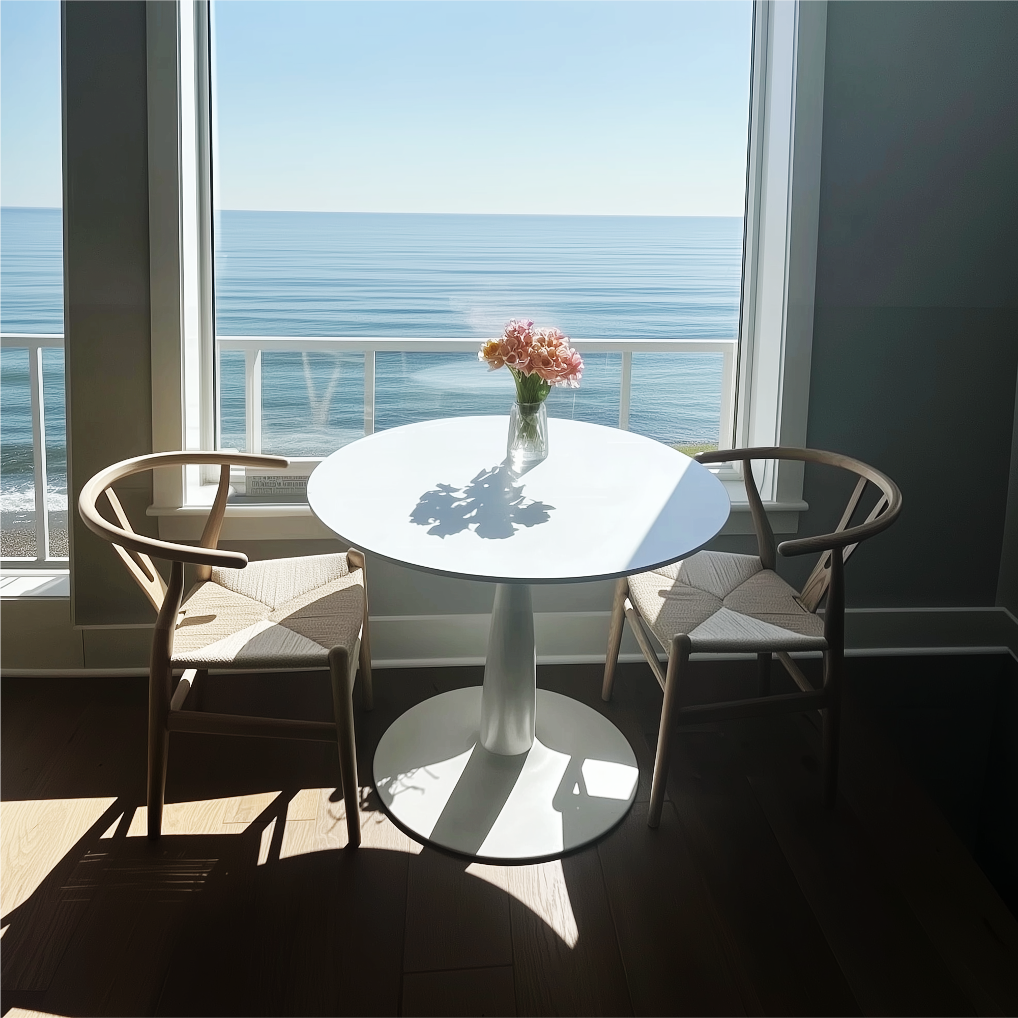 New Haven Modern 35" White Round Dining Table