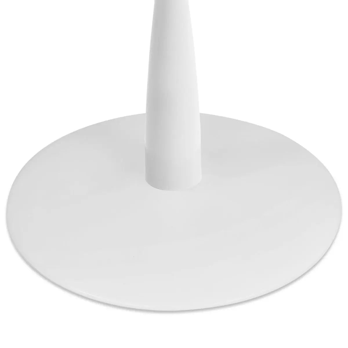 Base of Harris Modern Oval White Dining Table, close-up, sleek contemporary furniture design.