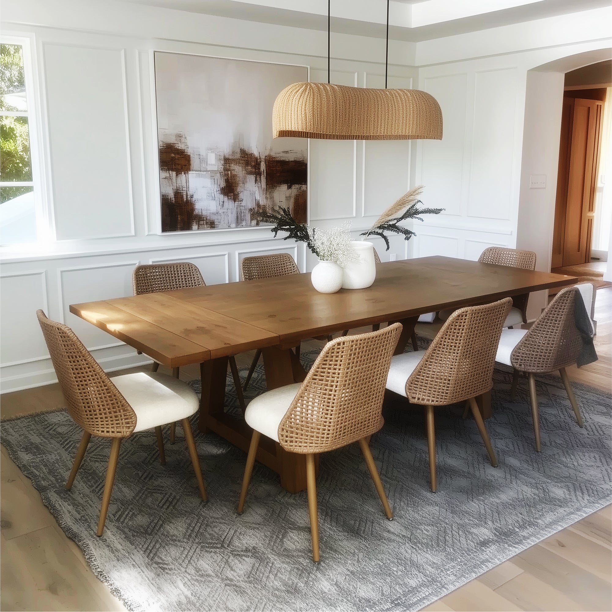 Nice Rattan Upholstered Dining Chair (Set of 4)
