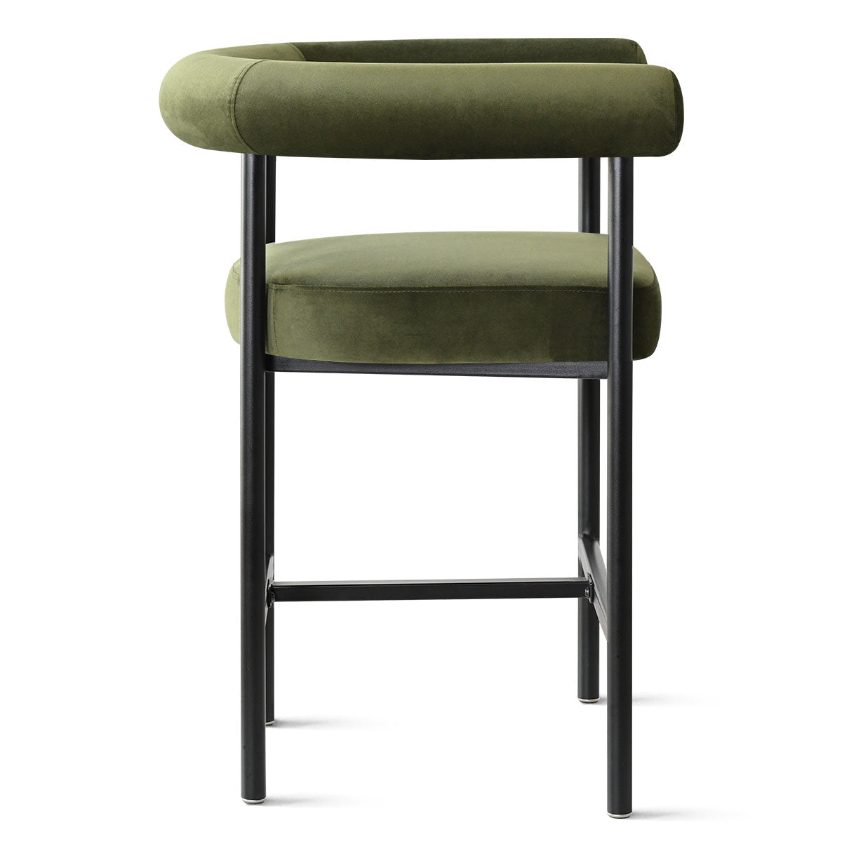 New York 24" Velvet Counter Stool with Arms (Set of 3)