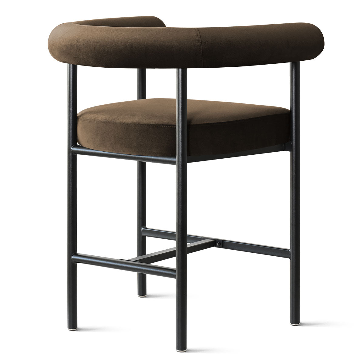 New York 24" Velvet Counter Stool with Arms (Set of 3)