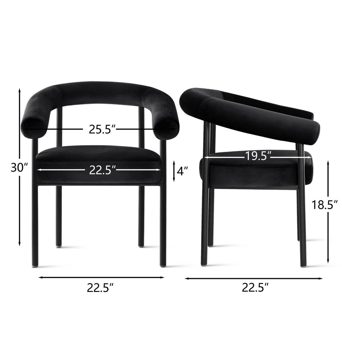 New York Modern Velvet Dining Chair (Set of 2)