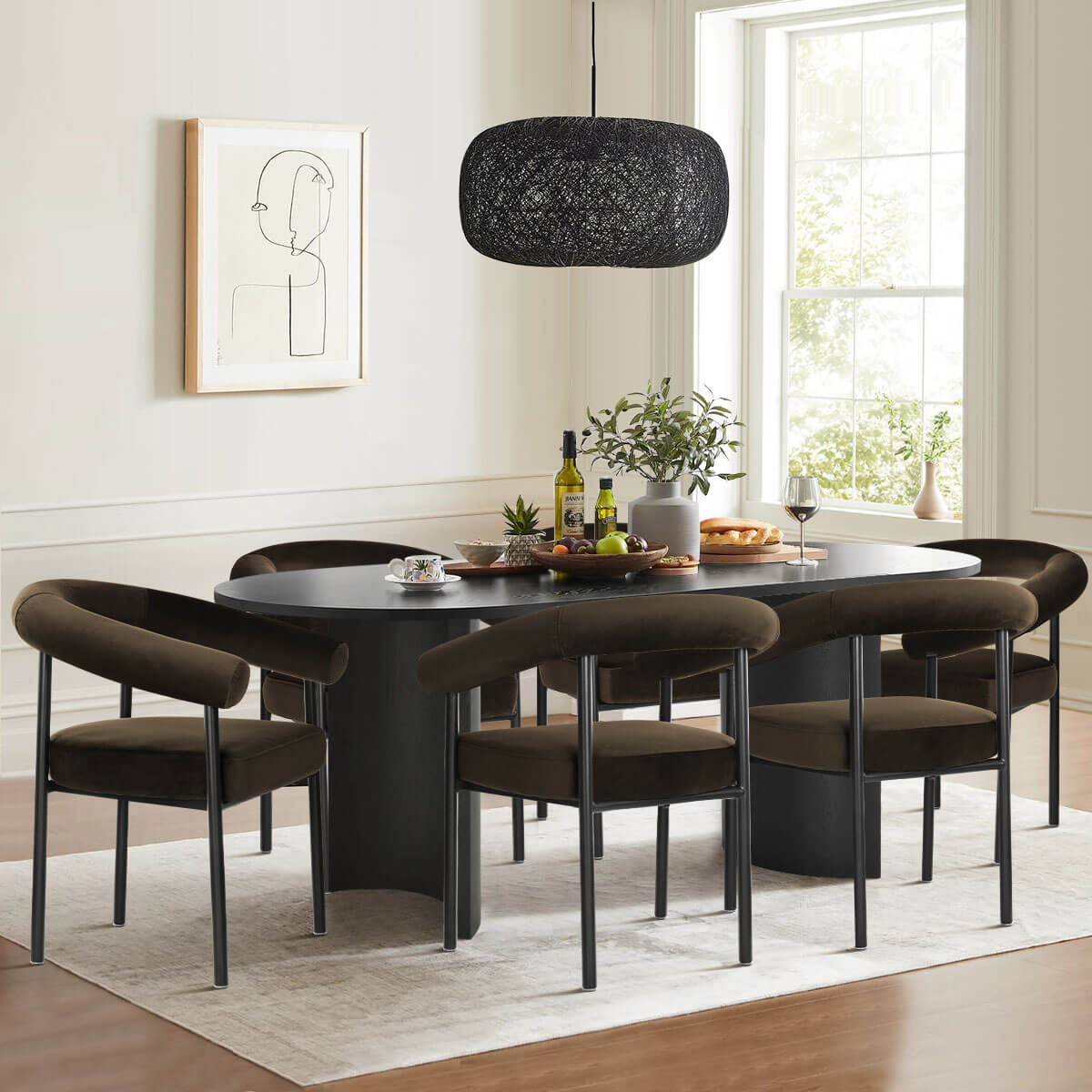 New York Modern Velvet Dining Chair (Set of 6)