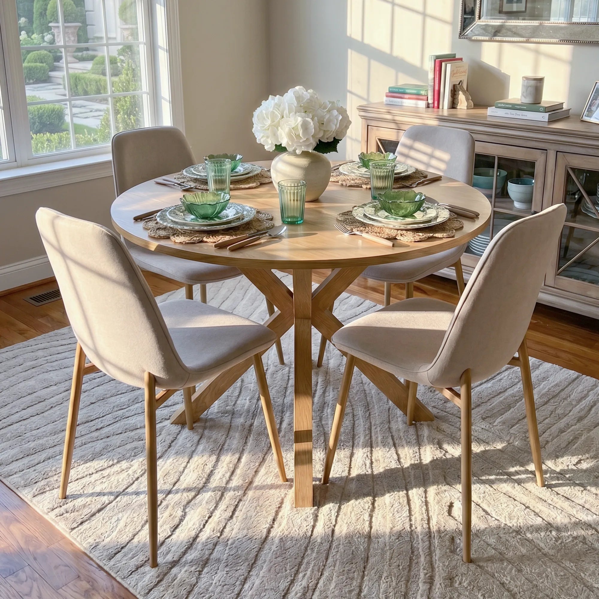 Oliver & Oslo 39" Round Dining Table Set for 4 (5-Piece)