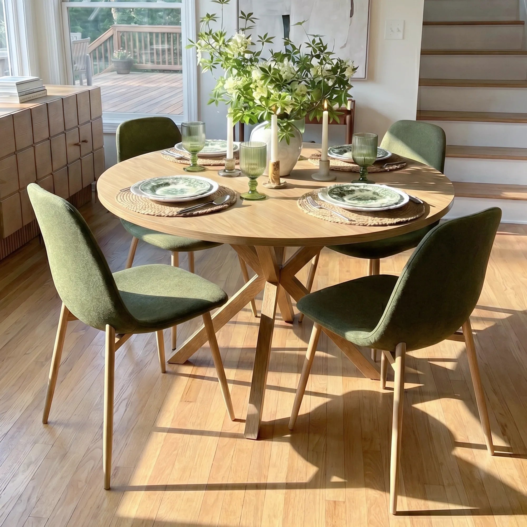 Oliver & Oslo 39" Round Dining Table Set for 4 (5-Piece)