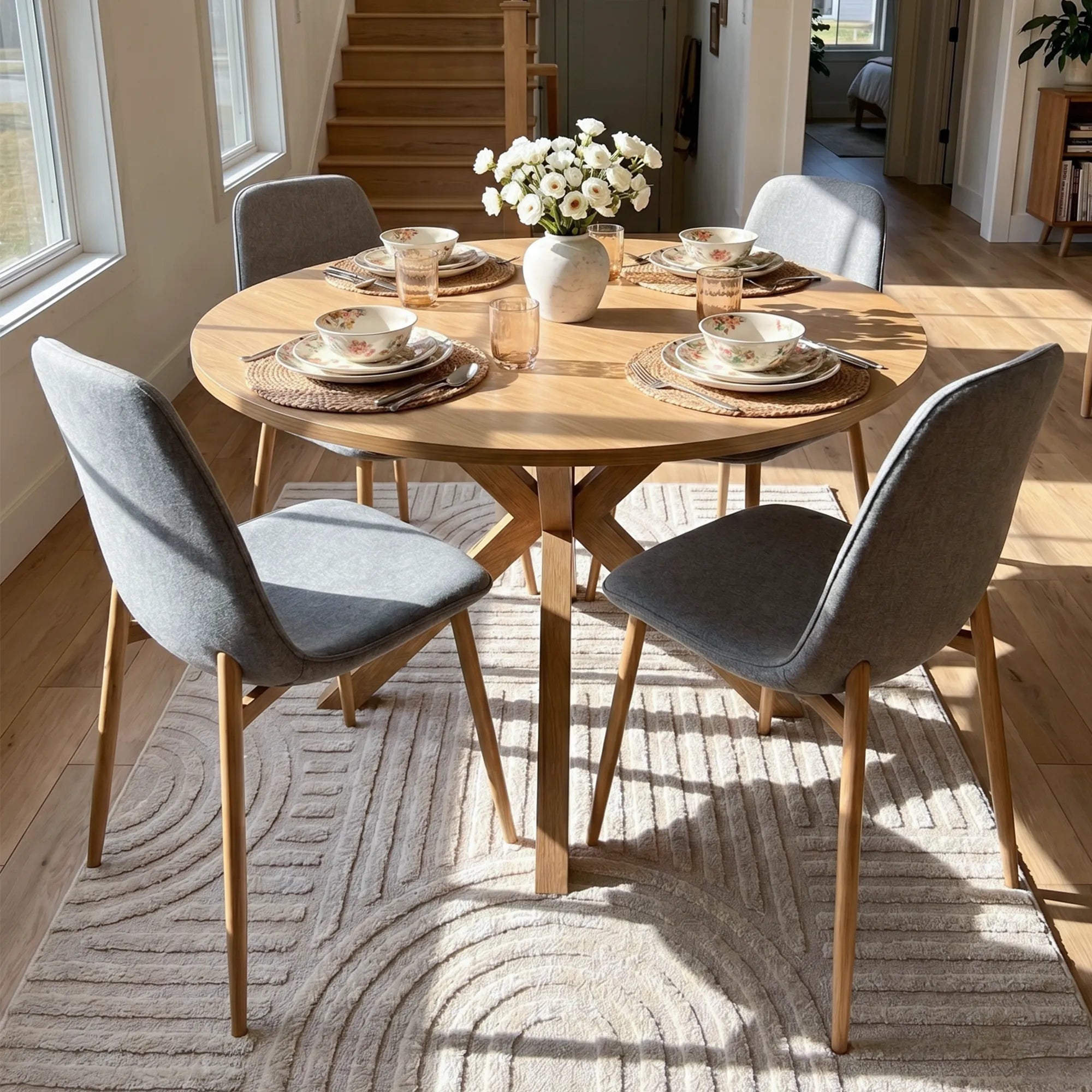 Oliver & Oslo 39" Round Dining Table Set for 4 (5-Piece)
