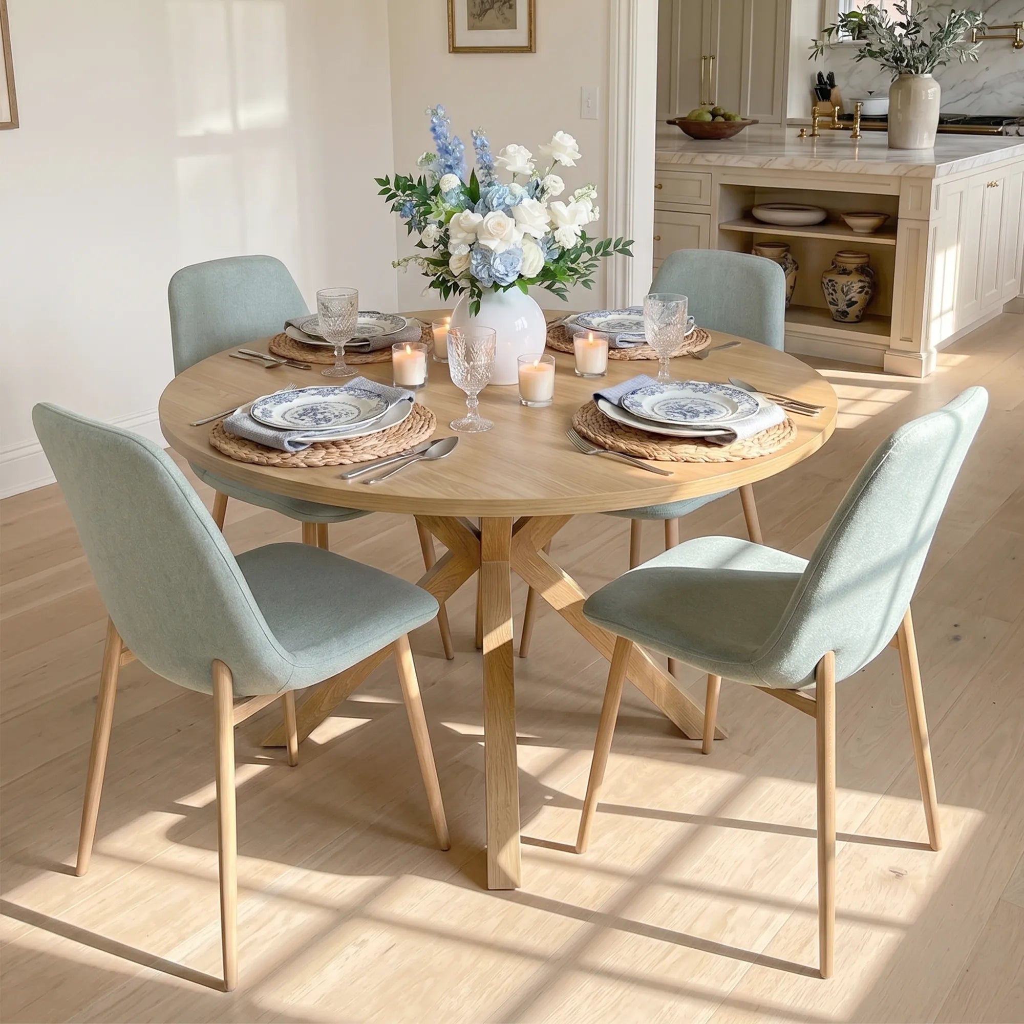 Oliver & Oslo 39" Round Dining Table Set for 4 (5-Piece)