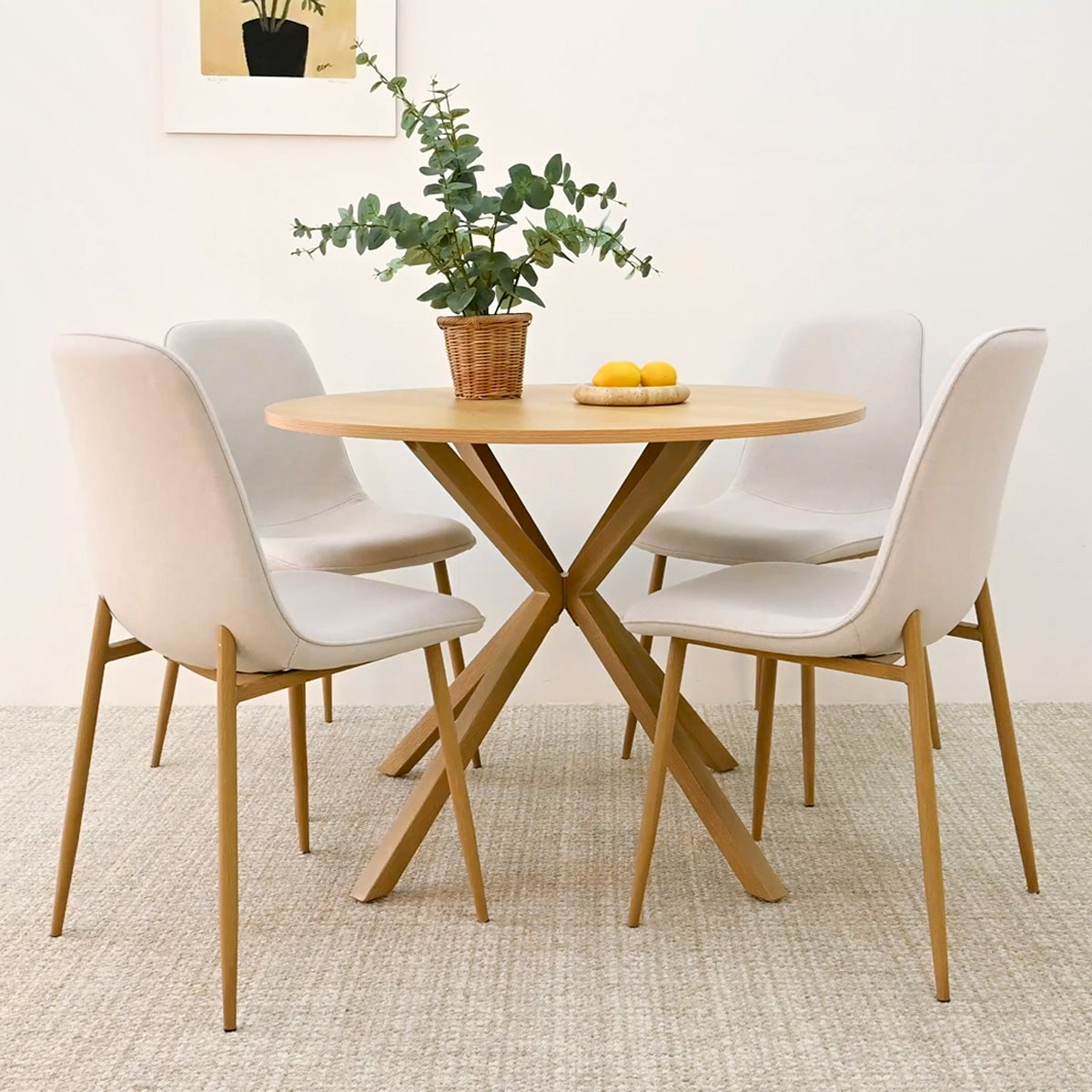Oliver & Oslo 39" Round Dining Table Set for 4 (5-Piece)