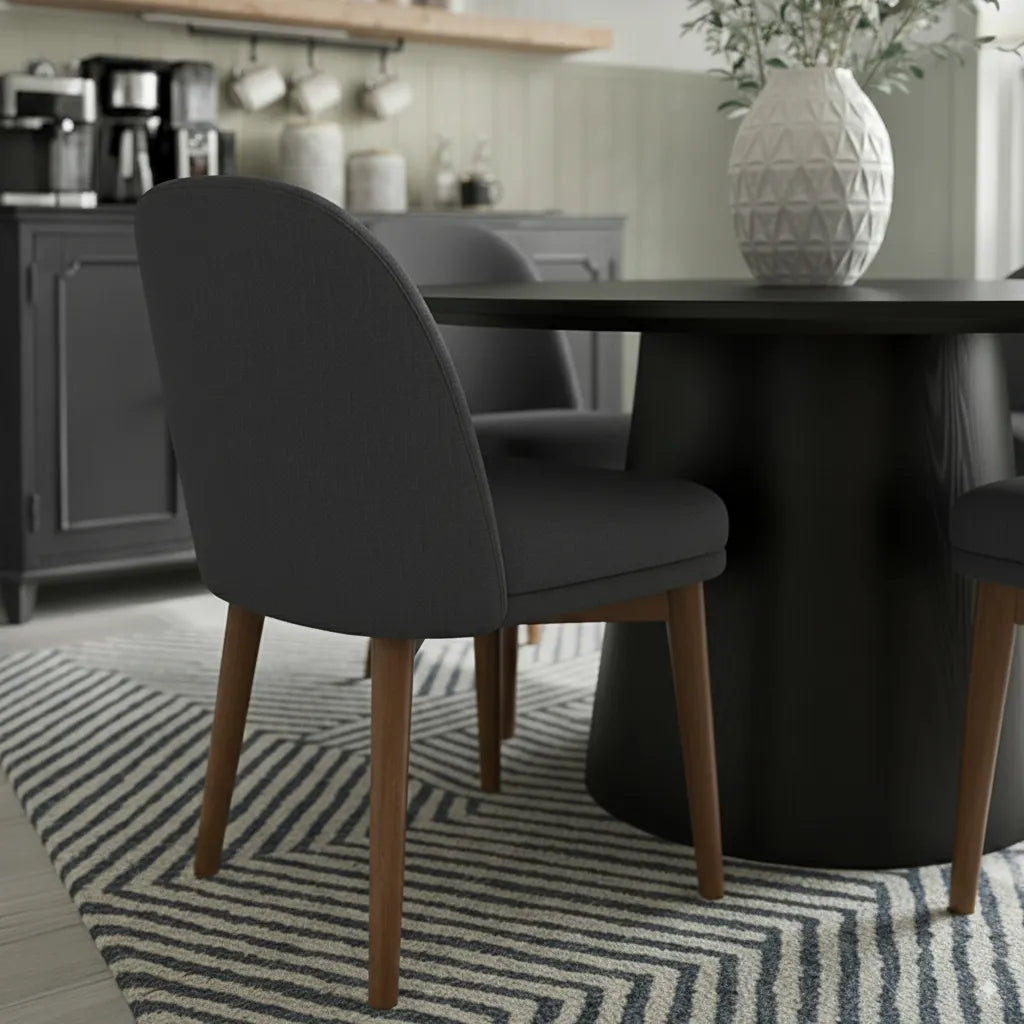 Orchid & Athena 52" Round Solid Oak Dining Table Set for 4 (5-Piece)