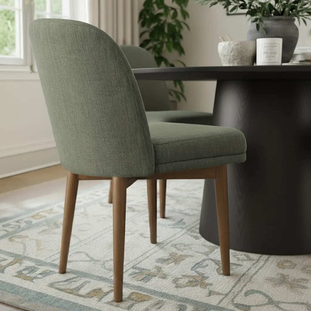 Orchid & Athena 52" Round Solid Oak Dining Table Set for 4 (5-Piece)