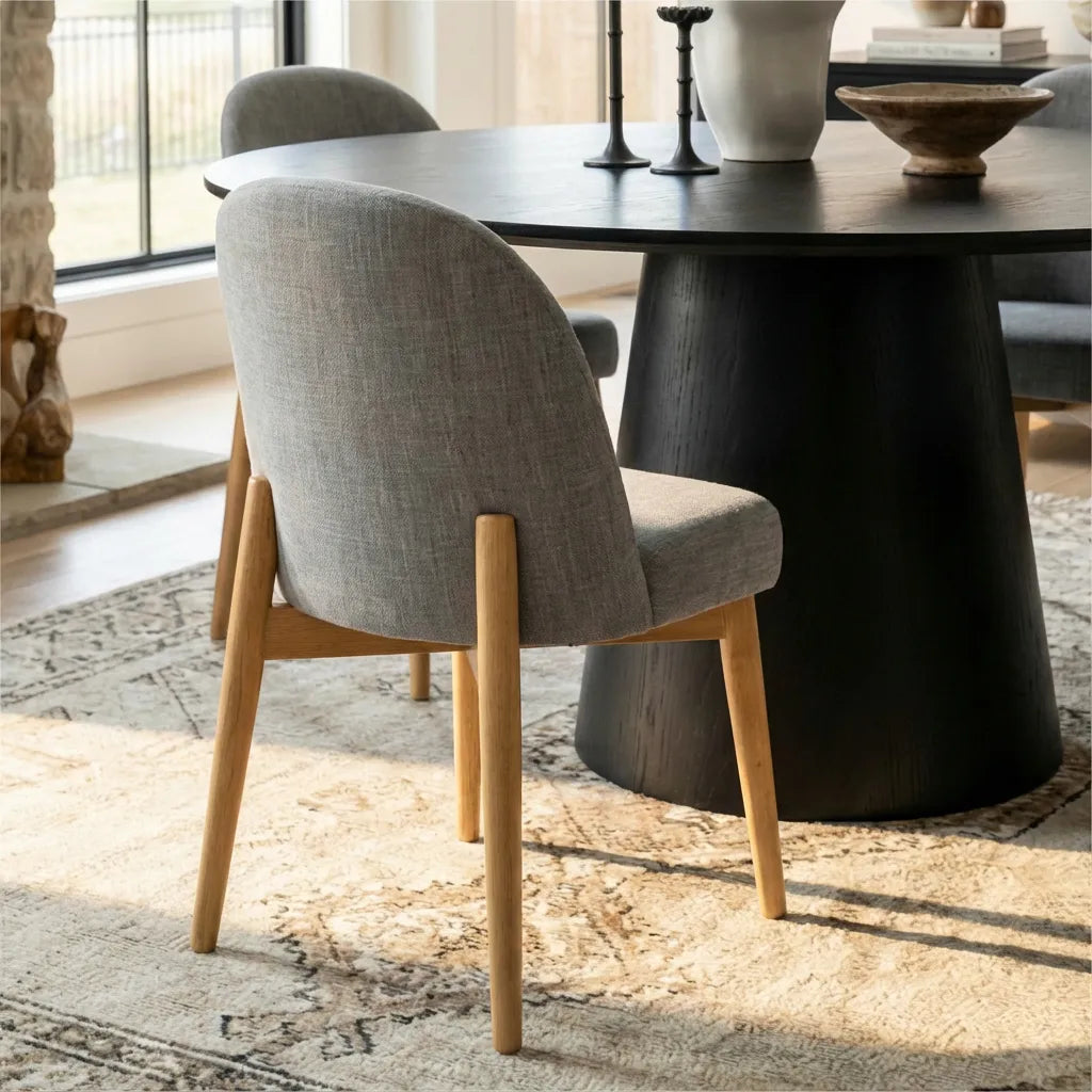 Orchid & Havana 52" Round Solid Oak Dining Table Set for 4 (5-Piece)