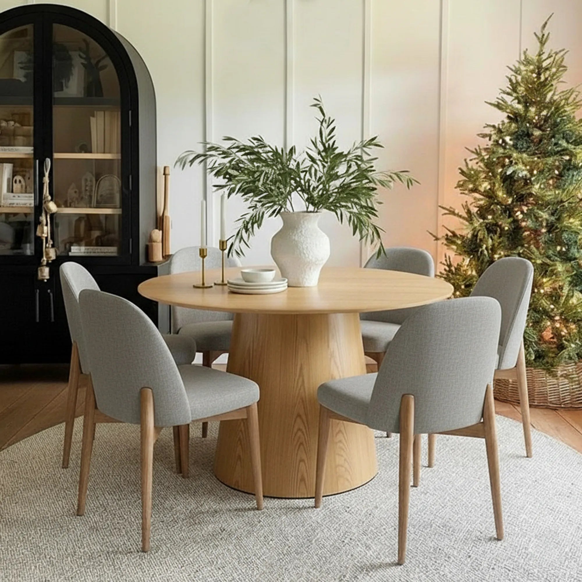 Orchid & Havana 52" Round Natural Dining Table Set for 6 (7-Piece)