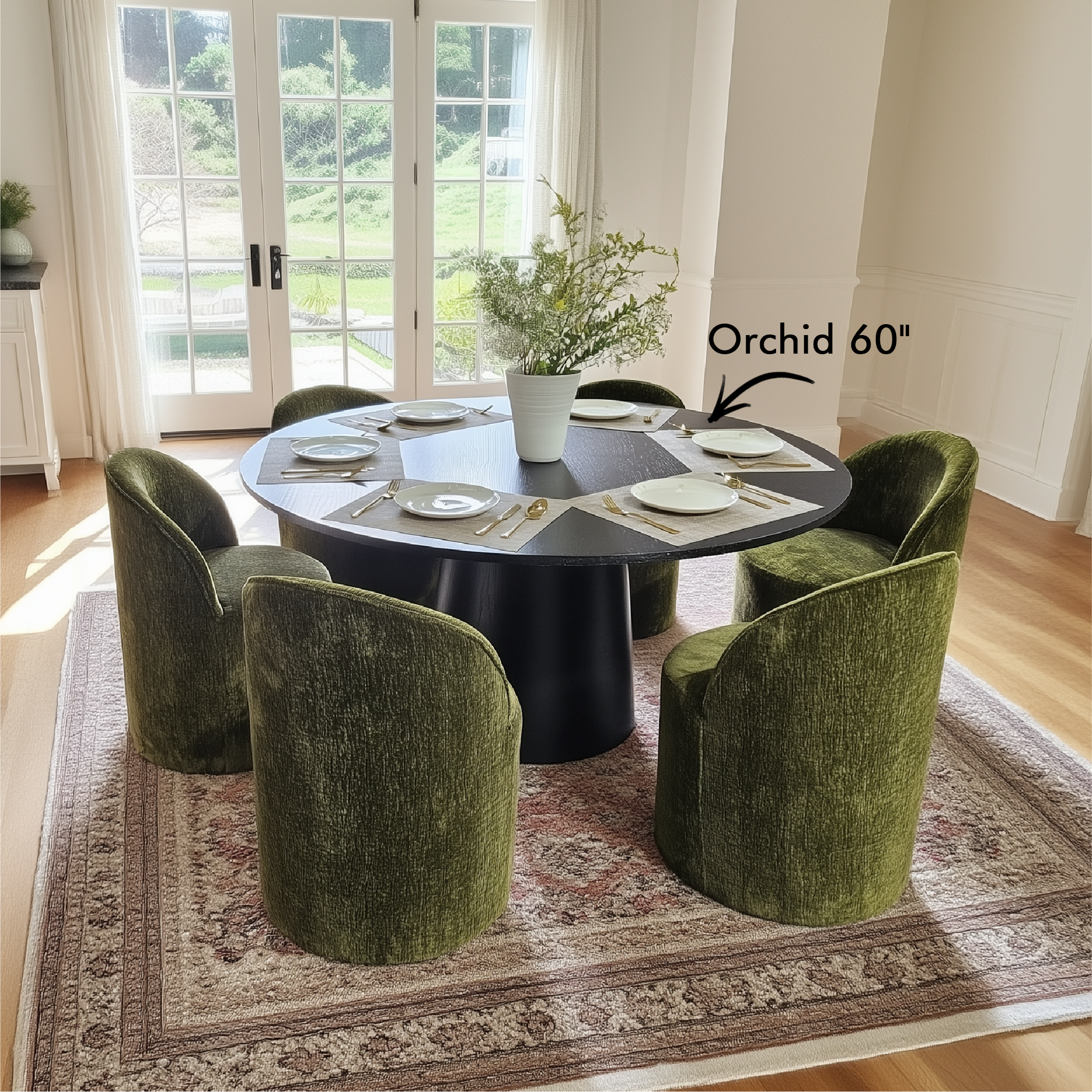 Doris Rolling Upholstered Dining Chair With Castors (Set of 6)