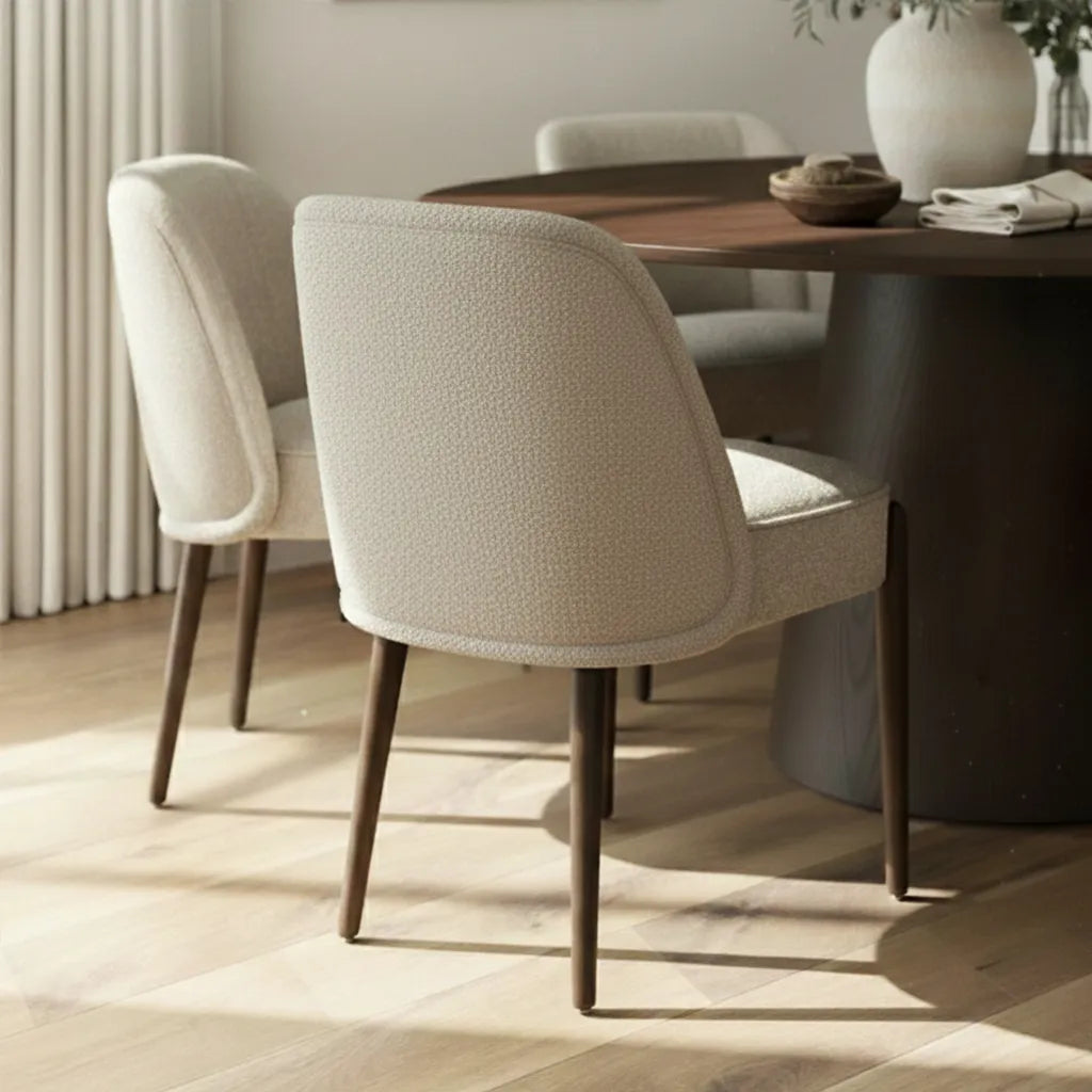 Orchid & London 60" Round Solid Oak Dining Table Set for 6 (7-Piece)