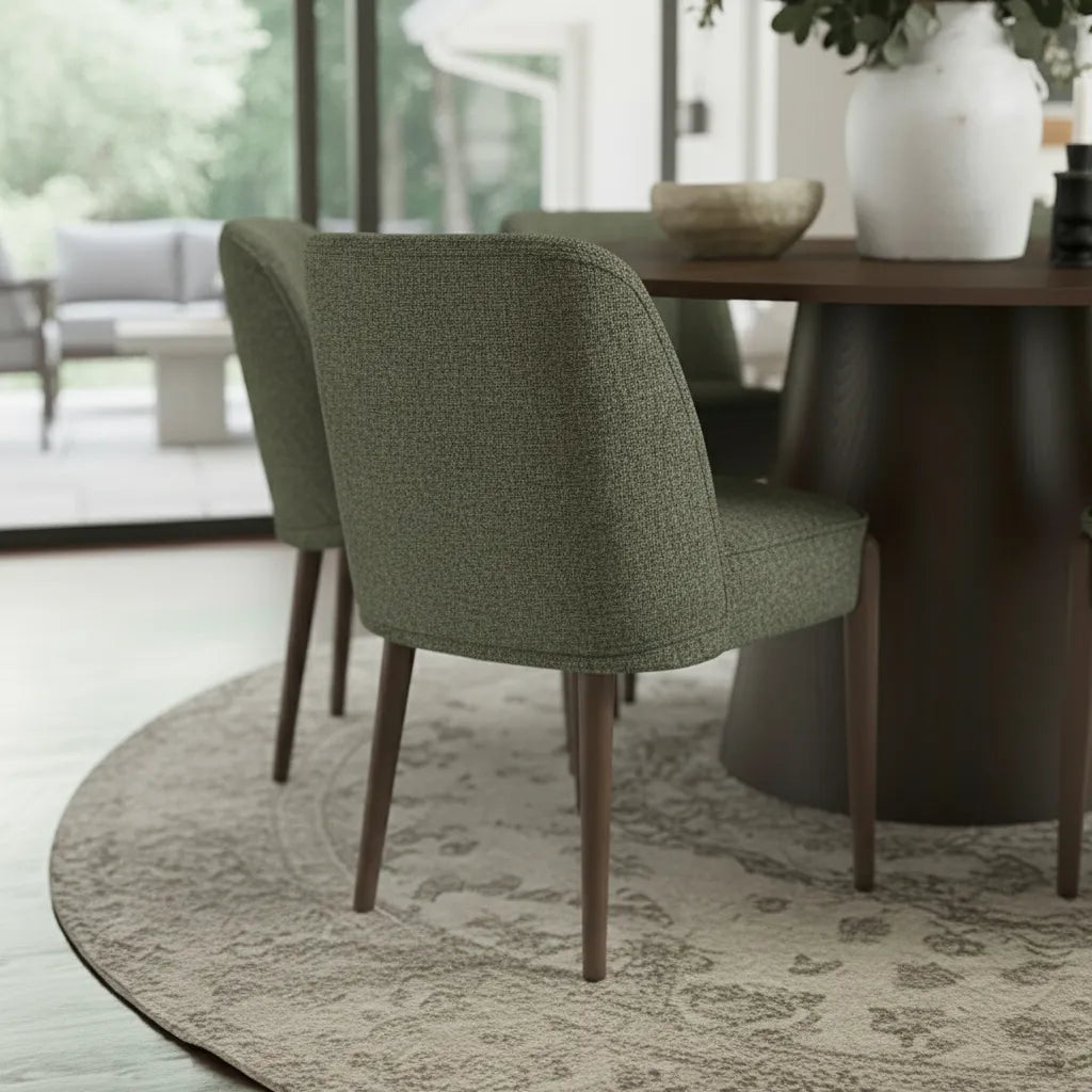 Orchid & London 60" Round Solid Oak Dining Table Set for 6 (7-Piece)