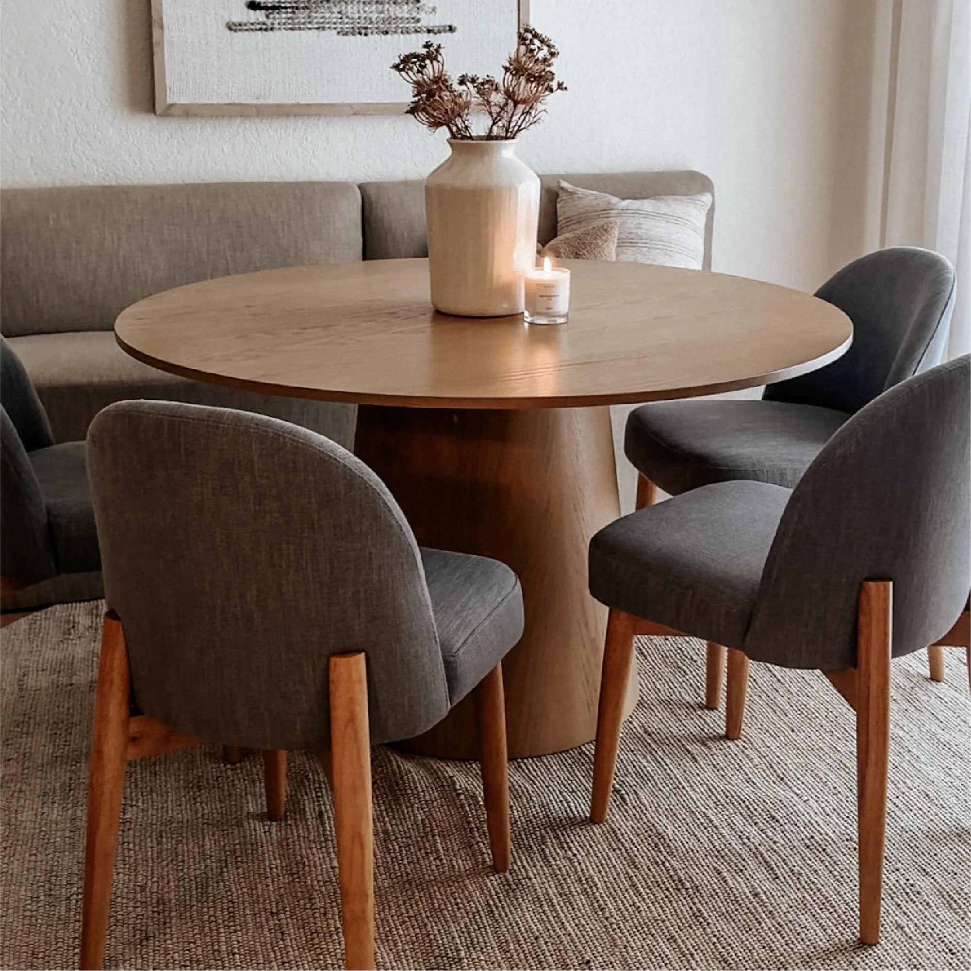 Havana Linen Upholstered Dining Chair with Solid Wood Legs (Set of 2)