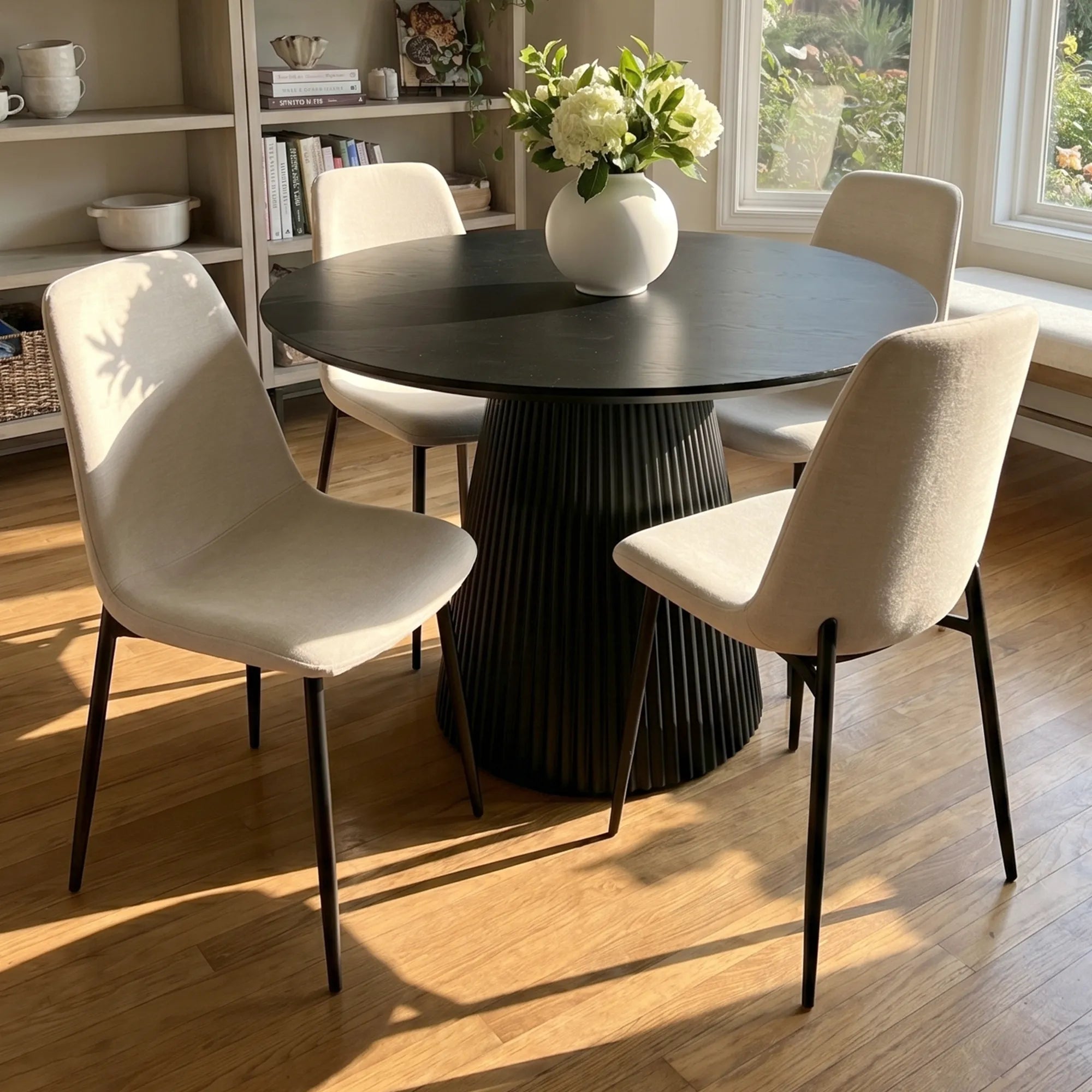 Oslo Modern Chenille Dining Chair with Metal Legs (Set of 4)